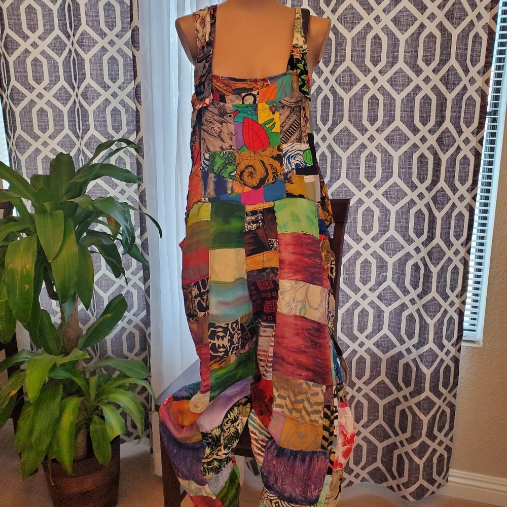 Rare Vintage Patchwork Overalls - Picture 1 of 16